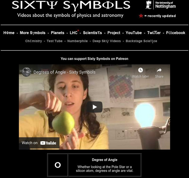 Sixty Symbols: Symbols of Physics and Astronomy: Degree of an Angle Instructional Video