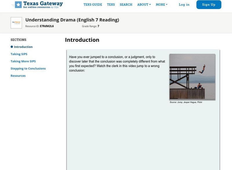 Texas Gateway: Understanding Drama (English 7 Reading) Unit Plan Texas Gateway: Understanding Drama (English 7 Reading) Unit Plan