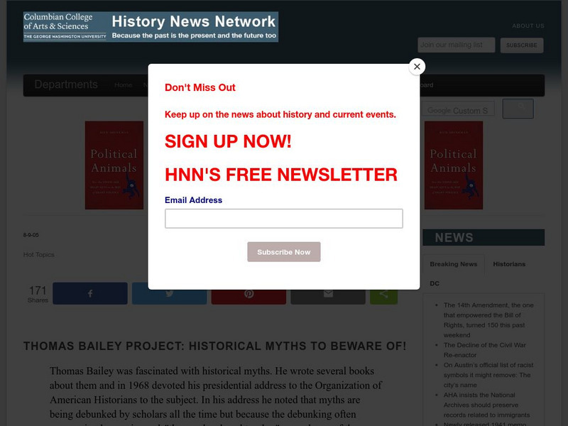 George Mason University: History Myths to Beware Of! Website George Mason University: History Myths to Beware Of! Website