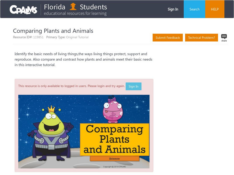 Florida State University Cpalms: Florida Students: Comparing Plants and Animals Unit Plan Florida State University Cpalms: Florida Students: Comparing Plants and Animals Unit Plan