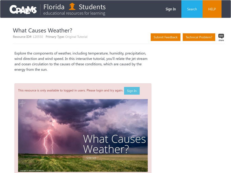 Florida State University Cpalms: Florida Students: What Causes Weather? Unit Plan Florida State University Cpalms: Florida Students: What Causes Weather? Unit Plan