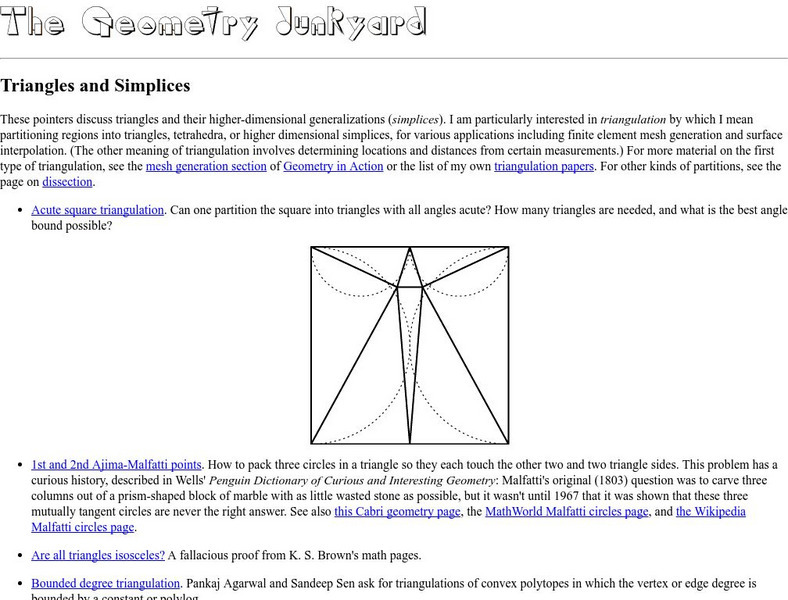 University of California: Triangles and Simplices Unit Plan University of California: Triangles and Simplices Unit Plan