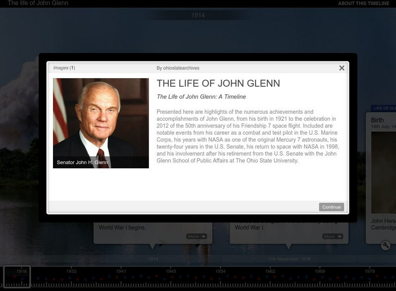 Ohio State University: Chronology of John Herschel Glenn Website