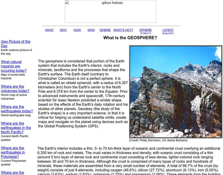 Museums Teaching Planet Earth: What Is the Geosphere? Handout Museums Teaching Planet Earth: What Is the Geosphere? Handout