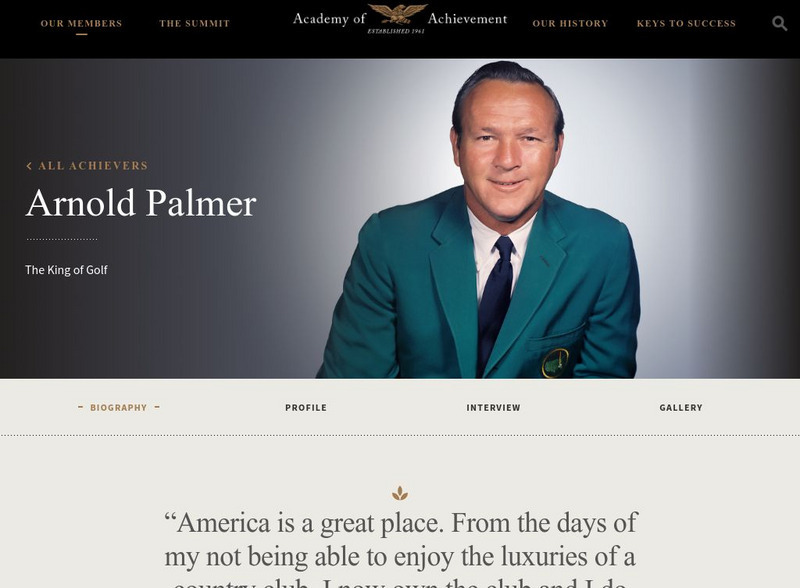 Academy of Achievement: Arnold Palmer Handout Academy of Achievement: Arnold Palmer Handout