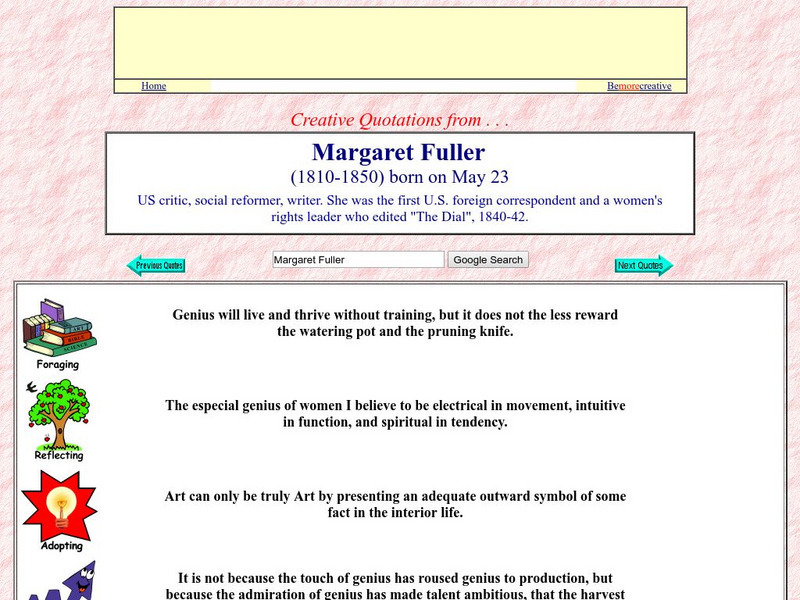 Creative Quotations: Margaret Fuller (1810 1850) Website Creative Quotations: Margaret Fuller (1810 1850) Website