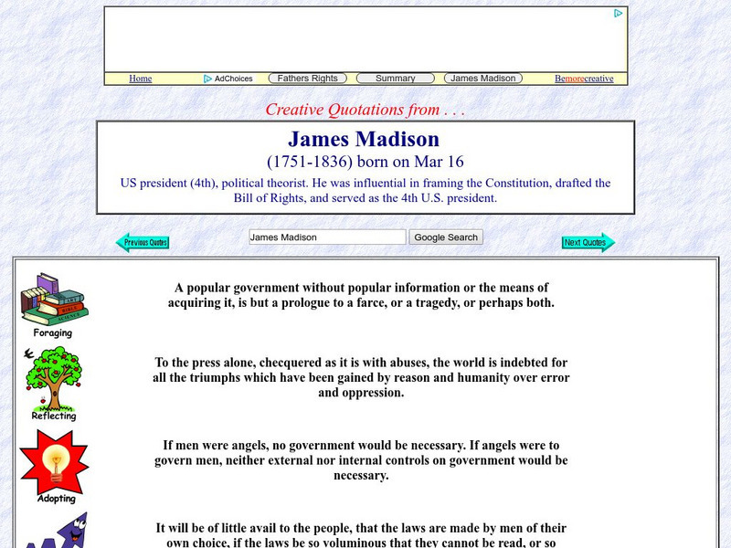 Creative Quotations: James Madison Handout