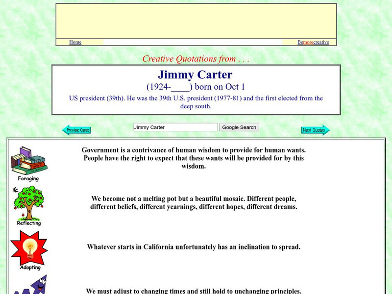 Creative Quotations: Jimmy Carter Handout Creative Quotations: Jimmy Carter Handout