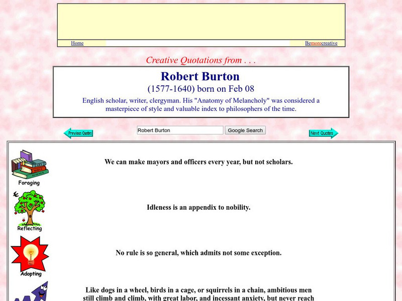 Creative Quotations: Robert Burton Website Creative Quotations: Robert Burton Website