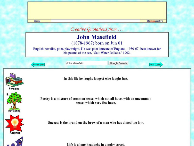 Creative Quotations: John Masefield Website Creative Quotations: John Masefield Website