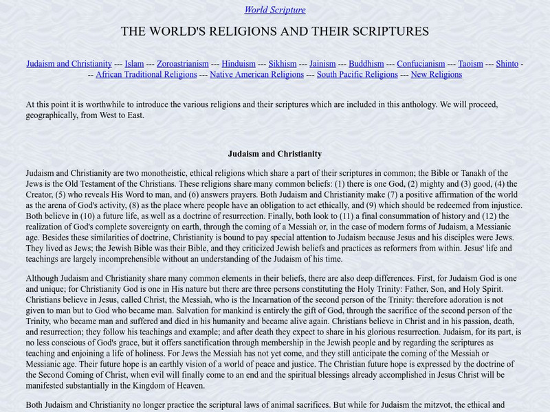 The World's Religions and Their Scriptures: Taoism Article