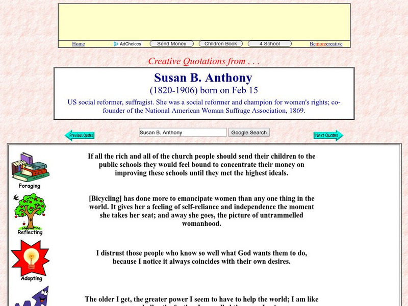 Creative Quotations: Susan B. Anthony Primary Creative Quotations: Susan B. Anthony Primary