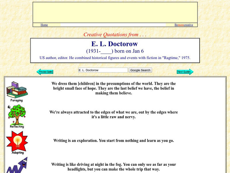 Creative Quotations: e.l. Doctorow Website Creative Quotations: e.l. Doctorow Website