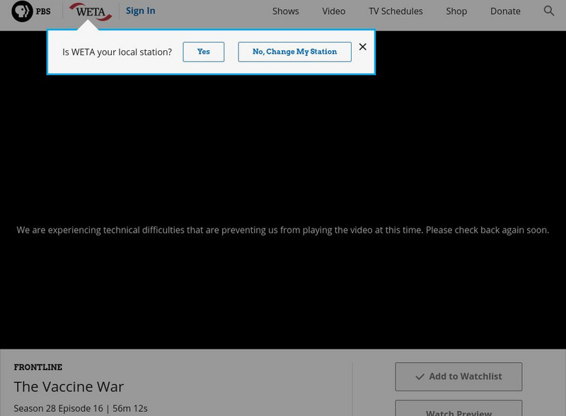 Pbs Frontline: The Vaccine War Instructional Video