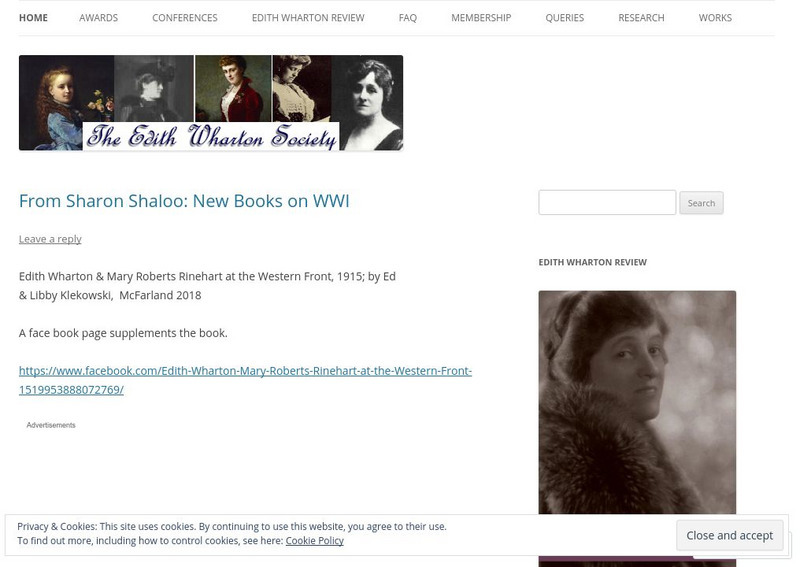 Washington State University: The Edith Wharton Society Activity Washington State University: The Edith Wharton Society Activity