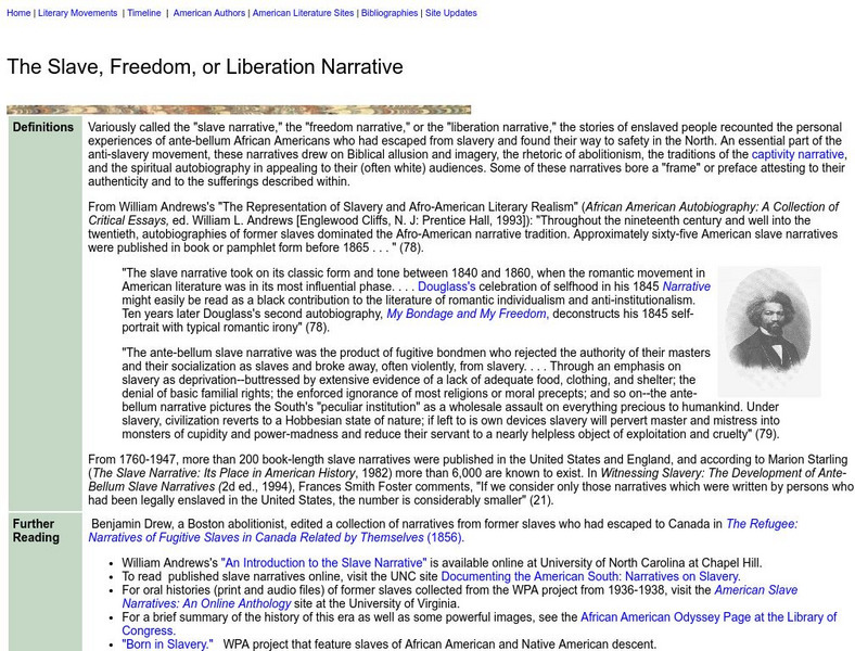 Washington State University: Literary Movements: The Slave Narrative Website Washington State University: Literary Movements: The Slave Narrative Website