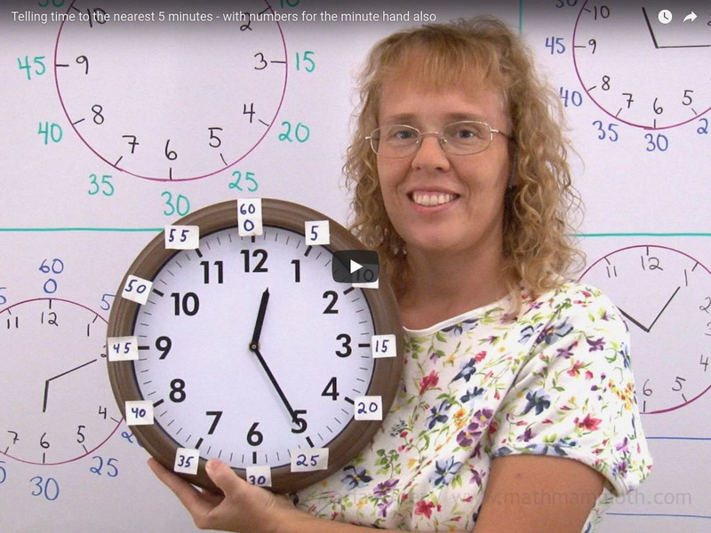 Math Mammoth: Reading the Clock to the Five Minutes: Part 1 Instructional Video