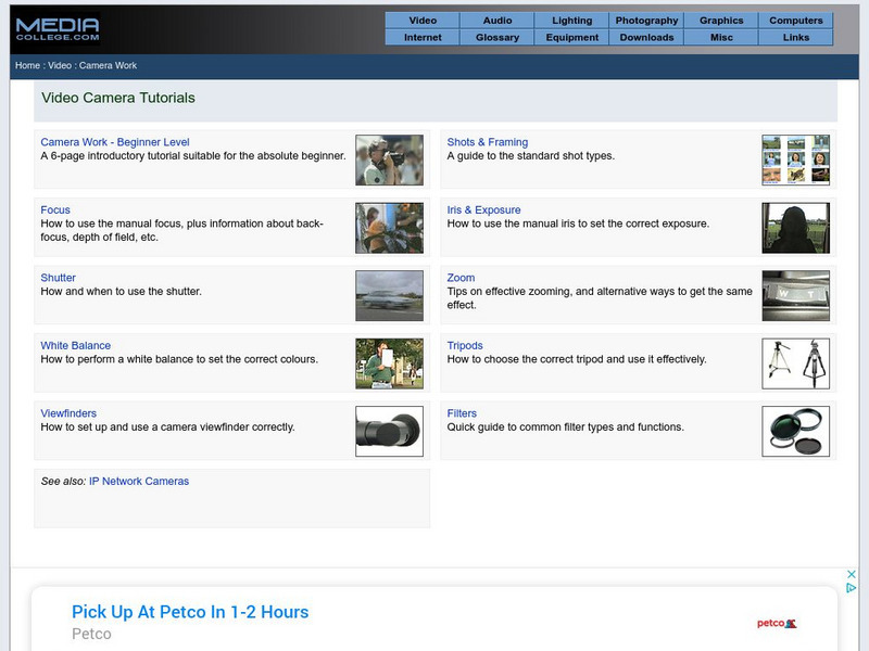 Media College: Video Camera Tutorials Handout