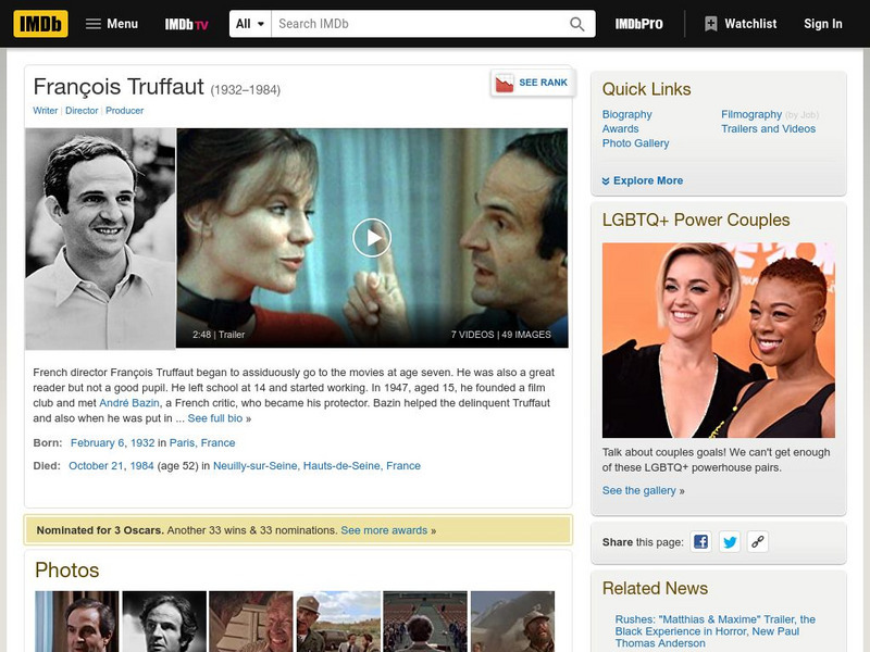 Internet Movie Database: Francois Truffaut Handout