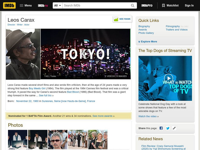 Internet Movie Database: Leos Carax Handout