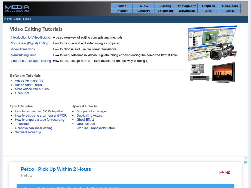 Media College: Video Editing Tutorials Handout Media College: Video Editing Tutorials Handout