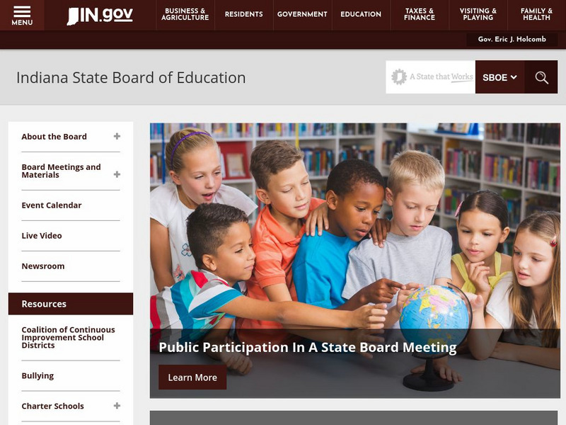 Indiana State Board of Education Website