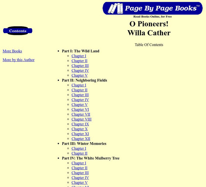 O Pioneer by Willa Cather eBook