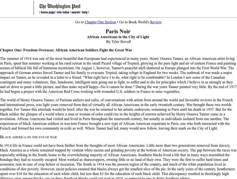 Washington Post: Paris Noir: African Americans in the City of Light Activity Washington Post: Paris Noir: African Americans in the City of Light Activity