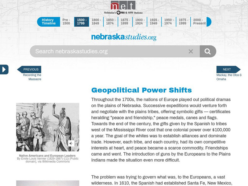 Nebraska Studies: Geopolitical Powershifts in Affect Life in Nebraska Handout Nebraska Studies: Geopolitical Powershifts in Affect Life in Nebraska Handout