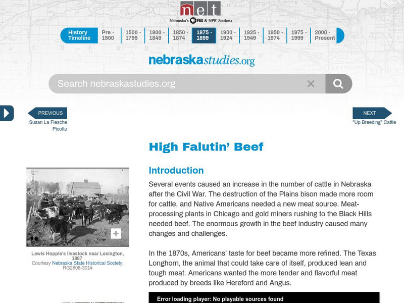 Nebraska Studies: High Falutin' Beef Unit Plan Nebraska Studies: High Falutin' Beef Unit Plan