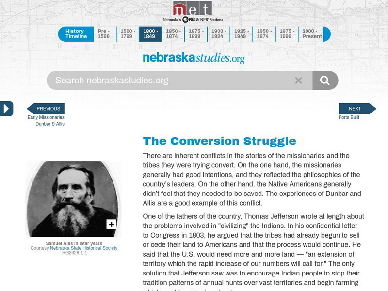 Nebraska Studies: The Conversion Struggle Website Nebraska Studies: The Conversion Struggle Website