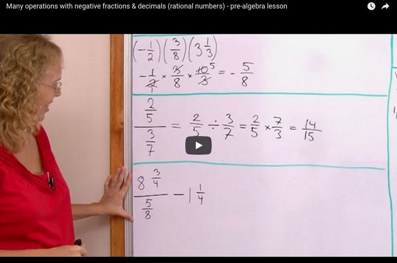 Math Mammoth: Many Operations With Negative Fractions and Decimals Instructional Video