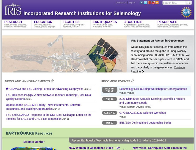 Iris: Incorporated Research Institutions for Seismology Website Iris: Incorporated Research Institutions for Seismology Website