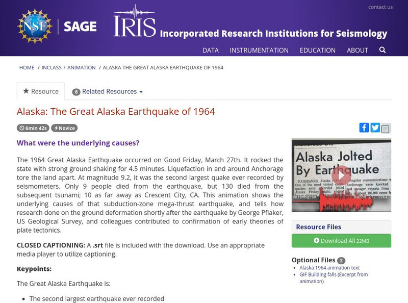 Iris: Alaska: The Great Alaska Earthquake of 1964 Instructional Video