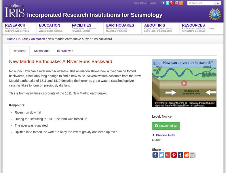 Iris: New Madrid Earthquake: A River Runs Backward Instructional Video
