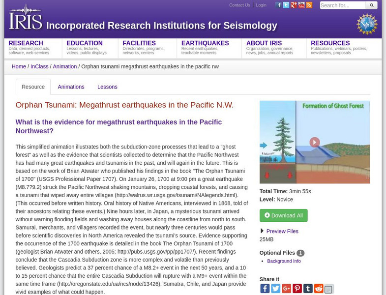 Iris: Orphan Tsunami: Megathrust Earthquakes in the Pacific n.w. Instructional Video Iris: Orphan Tsunami: Megathrust Earthquakes in the Pacific n.w. Instructional Video