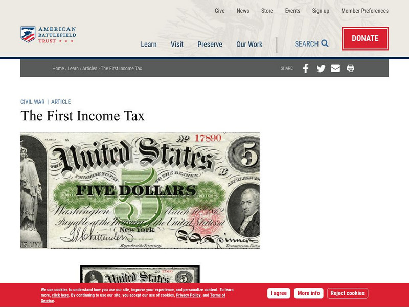 American Battlefield Trust: Civil War: The First Income Tax Handout American Battlefield Trust: Civil War: The First Income Tax Handout