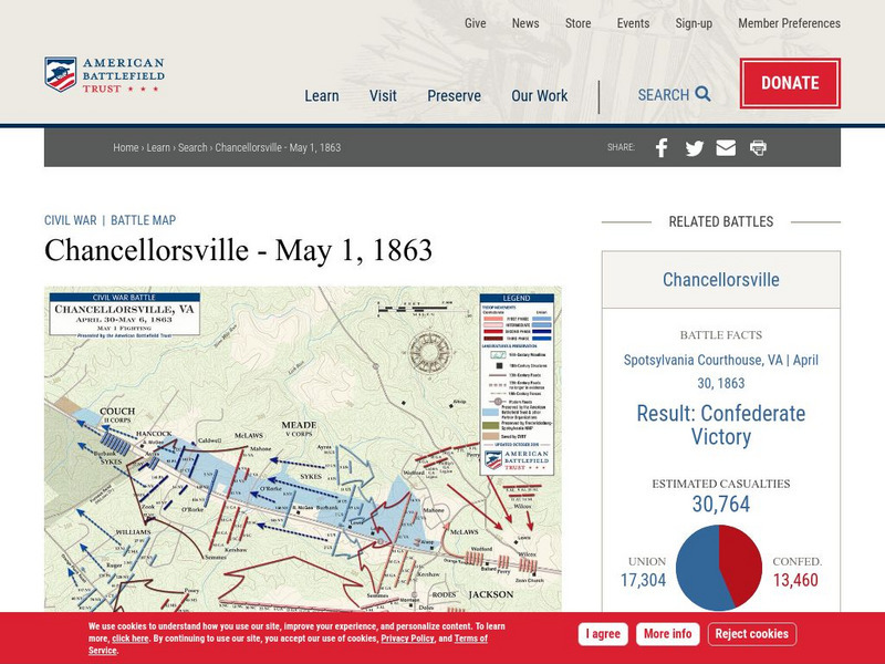 American Battlefield Trust: Civil War: Chancellorsville May 1, 1863 Graphic