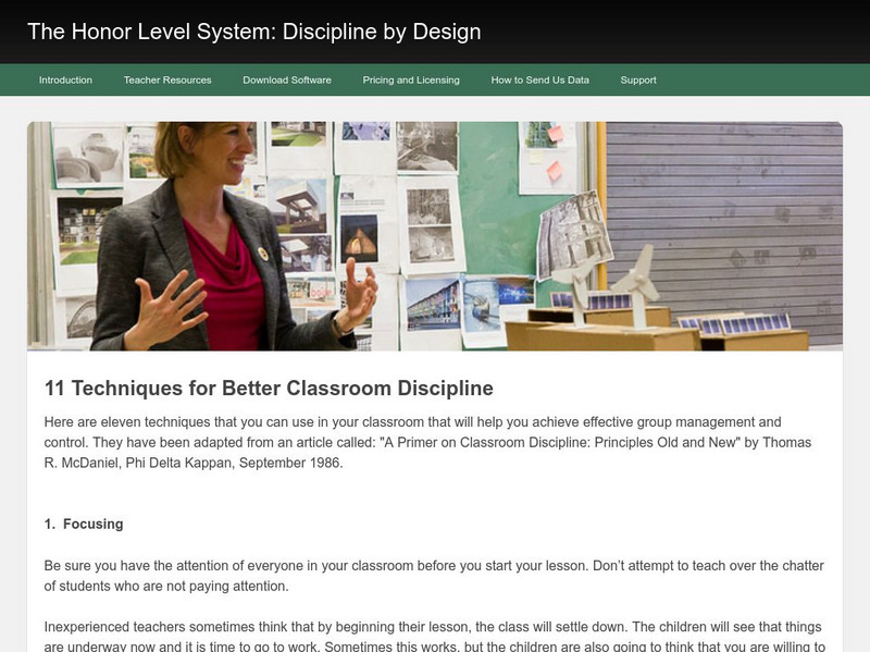 Discipline by Design: 11 Techniques for Better Classroom Discipline Professional Doc Discipline by Design: 11 Techniques for Better Classroom Discipline Professional Doc