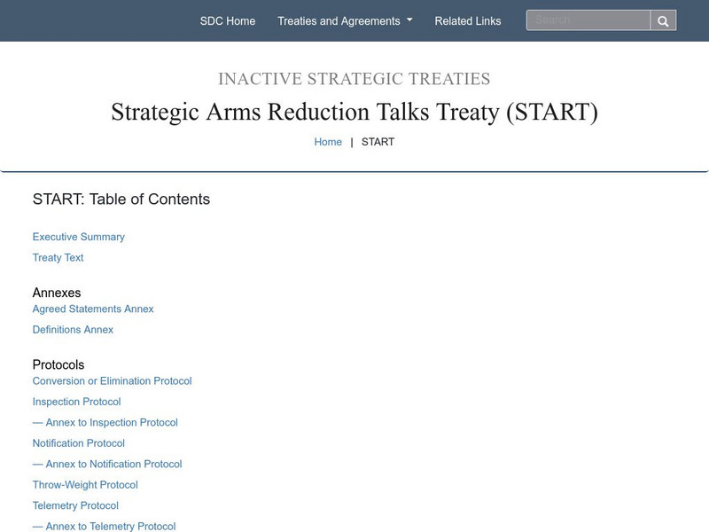 U.s. Department of Defense: Strategic Arms Reduction Talks Treaty (Start I) Website U.s. Department of Defense: Strategic Arms Reduction Talks Treaty (Start I) Website