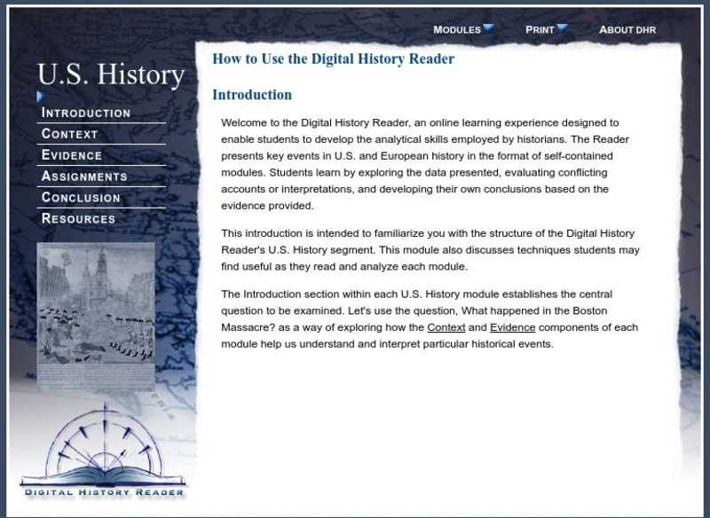 Digital History Reader: Introduction Unit Plan