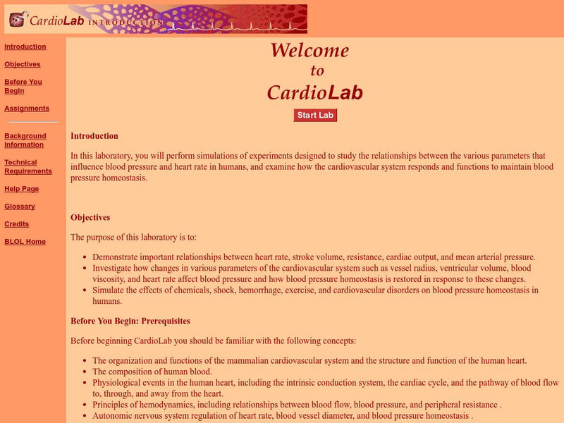 California State University: Biology Labs Online: Cardio Lab Unit Plan California State University: Biology Labs Online: Cardio Lab Unit Plan