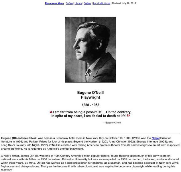 Eugene O'neill Playwright Activity
