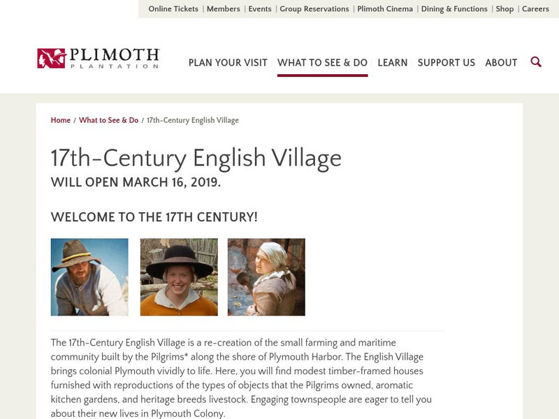 Plimoth Plantation: 1627 English Village Activity Plimoth Plantation: 1627 English Village Activity