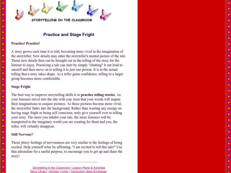 Practice and Stage Fright Handout Practice and Stage Fright Handout