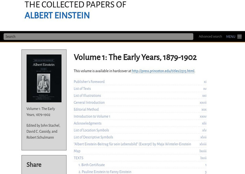 The Collected Papers of Albert Einstein: Volume 1: Early Years, 1879 1902 eBook The Collected Papers of Albert Einstein: Volume 1: Early Years, 1879 1902 eBook