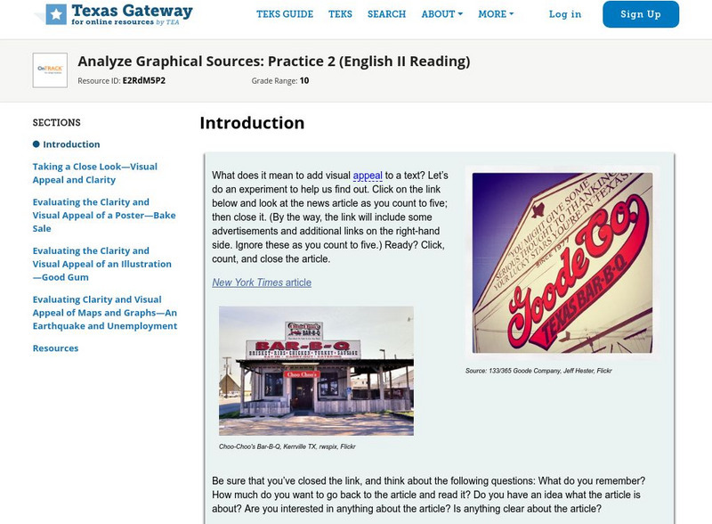 Texas Gateway: Analyze Graphical Sources: Practice 2 (English Ii Reading) Unit Plan Texas Gateway: Analyze Graphical Sources: Practice 2 (English Ii Reading) Unit Plan