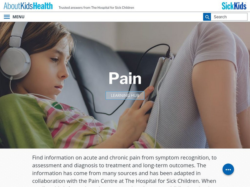 About Kids Health: Pain Learning Hub Article