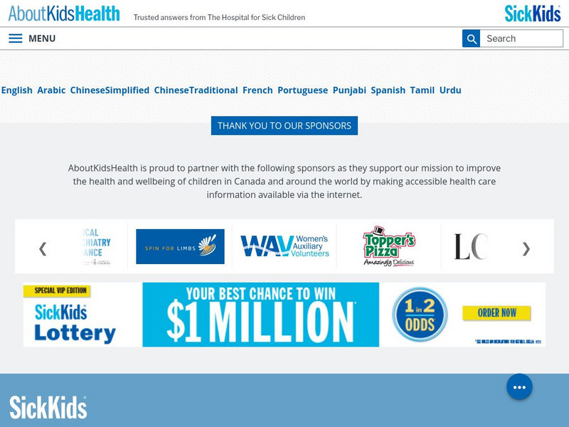 About Kids Health: Meningitis Handout