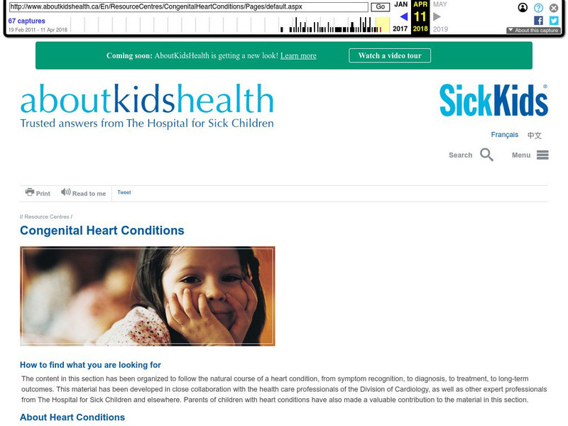 About Kids Health: Congenital Heart Conditions Resource Center Handout About Kids Health: Congenital Heart Conditions Resource Center Handout